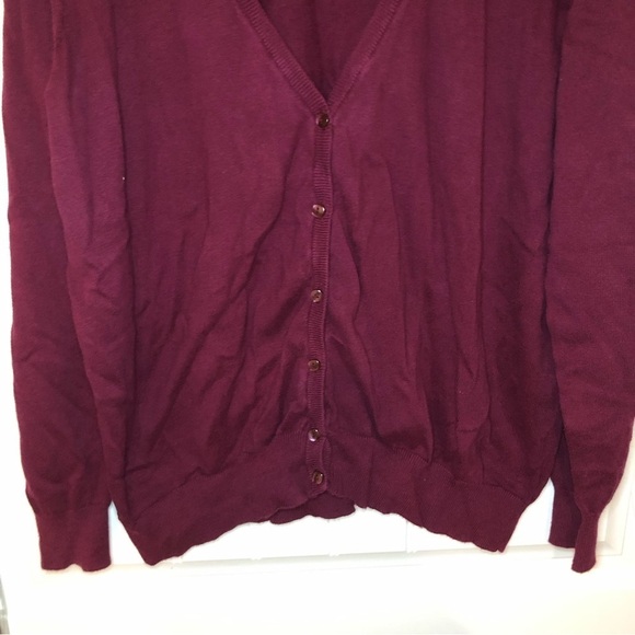 Torrid 100% Cotton Burgundy Sequin Button Up Long Sleeve Cardigan Size 4X - Picture 3 of 8